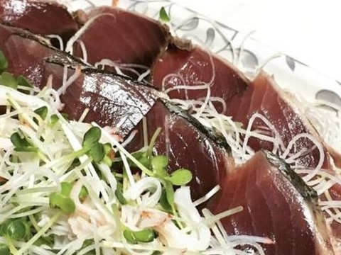 野菜たっぷり カツオの黄身醤油